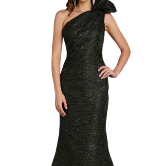 NWT Feriani Couture 18356 Printed Evening Dress Olive Size 8 - Picture 1 of 8